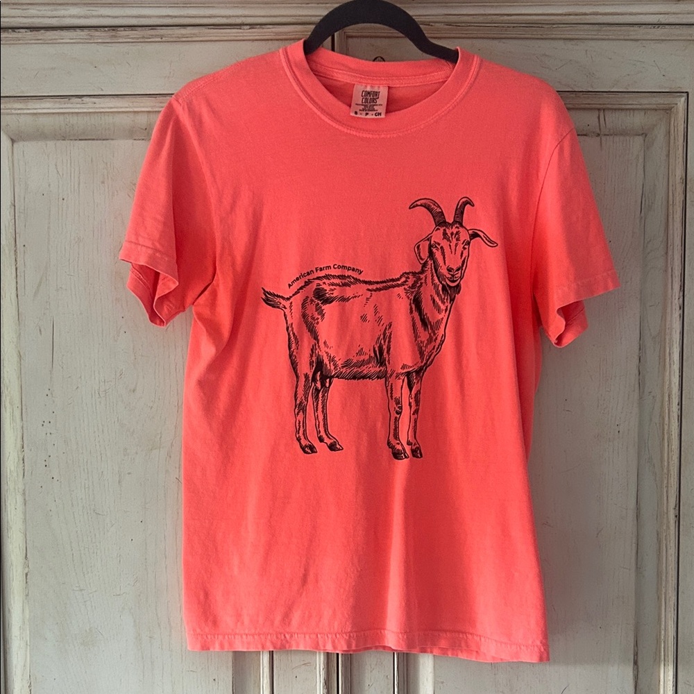 Coral Goat Graphic Tee